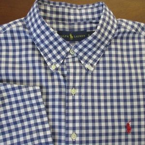 Ralph Lauren Short Sleeve Gingham Shirt Size XL